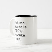 Mistrake Free Code Zweifarbige Tasse (Vorderseite Links)