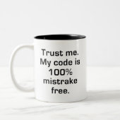 Mistrake Free Code Zweifarbige Tasse (Links)
