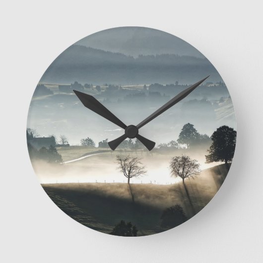 Mistral Schweiz Landschaft Runde Wanduhr (Vorderseite)