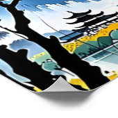 Mistral Spitzen - Japanische Aquarellkunst Poster (Ecke)