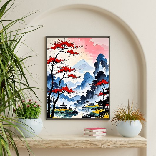 Mistral Spitzen - Japanische Aquarellkunst Poster