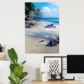 Mistral Tropical Beachscape Art Print Poster (Heimbüro)