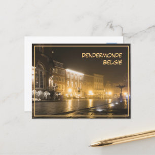Misty Abend in Dendermonde, Belgien Postkarte