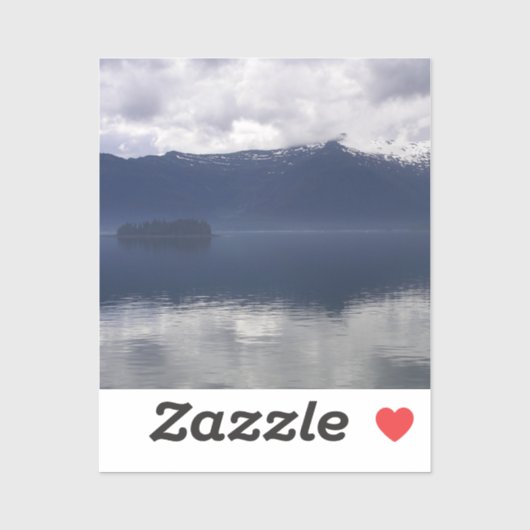 Misty Alaskan Sea in Shades of Blue Aufkleber (Blatt)