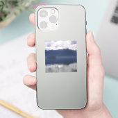 Misty Alaskan Sea in Shades of Blue Aufkleber (Telefon)