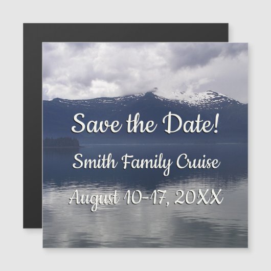 Misty Alaskan Sea in Shades of Blue Magnetkarte (Vorne/Hinten)