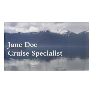 Misty Alaskan Sea in Shades of Blue Namenschild