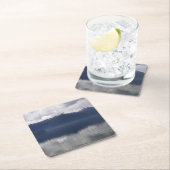 Misty Alaskan Sea in Shades of Blue Rechteckiger Pappuntersetzer (Vor Ort)