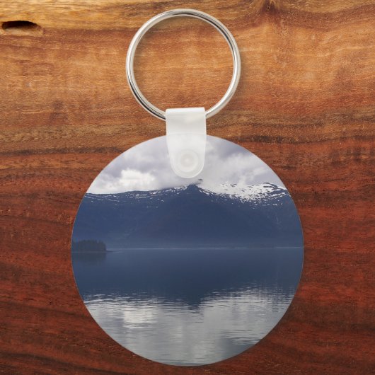Misty Alaskan Sea in Shades of Blue Schlüsselanhänger (Rückseite)