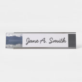 Misty Alaskan Sea in Shades of Blue Schreibtischnamensplakette (Vorderseite )