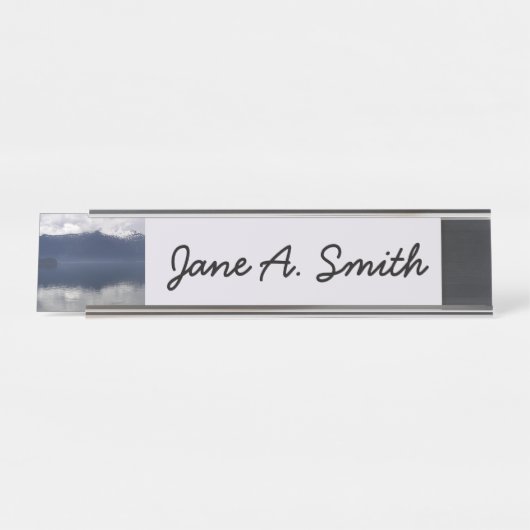 Misty Alaskan Sea in Shades of Blue Schreibtischnamensplakette (Vorderseite )