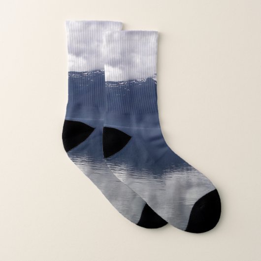 Misty Alaskan Sea in Shades of Blue Socken (Paar)