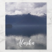 Misty Alaskan Sea in Shades of Blue Weinetikett (Einzelnes Label)