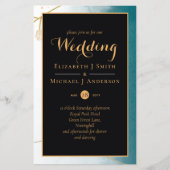 Misty Aquamarin Gold Wedding BUDGET A9 (Vorderseite)