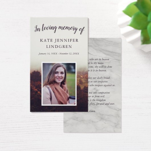 Misty Autumn Foto Prayer Card (Schreibtisch)