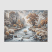 Misty Autumn River Glow Decoupage Seidenpapier (Vorderseite)