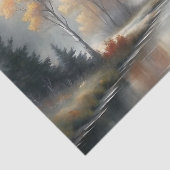 Misty Autumn River Scene Landscape Decoupage Seidenpapier (Ausschnitt)