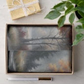 Misty Autumn River Scene Landscape Decoupage Seidenpapier (Geschenk)