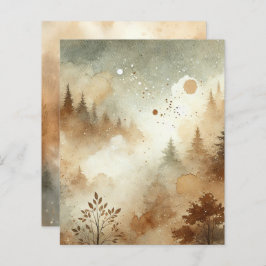 Misty Autumnal Watercolor Forest Scrapbook Paper