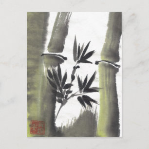 Misty Bamboo Postcard Postkarte