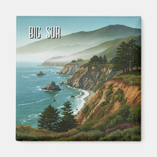 Misty Big Sur California Travel Magnet