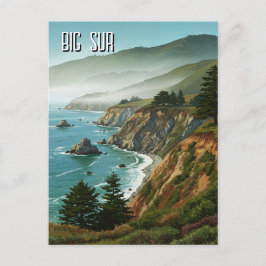 Misty Big Sur California Travel Postkarte