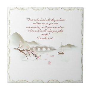 Misty Blossom Crossing Bibelvers Keramikfliese