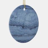 Misty Blue abstrakt Granite Marmormuster Keramik Ornament (Rechts)