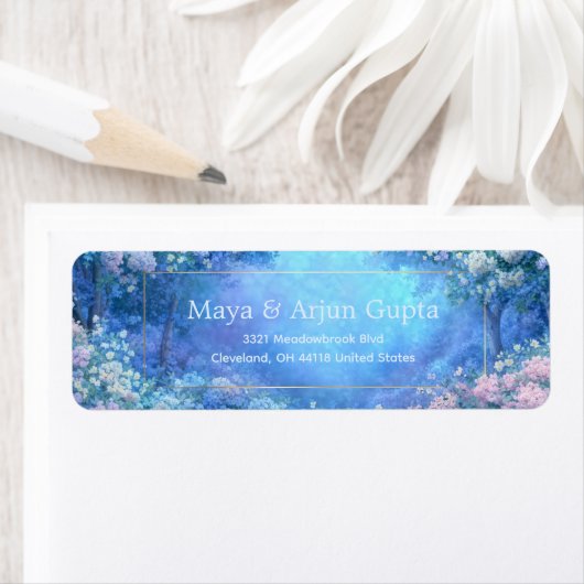 Misty Blue Enchanted Forest Gold Frame (Insitu)