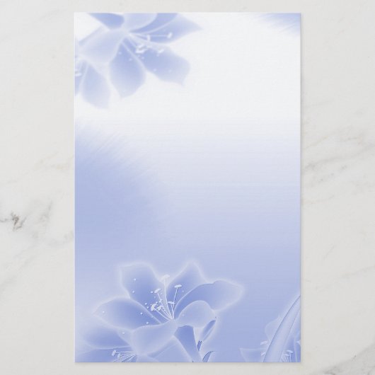 Misty Blue Floral Briefpapier (Vorderseite)