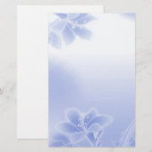 Misty Blue Floral Briefpapier (Vorne/Hinten)