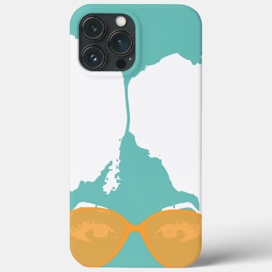 misty blue Girl mit Afro mit Gold Sonnenbrille Case-Mate iPhone Hülle (Rückseite)