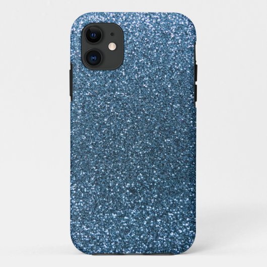 Misty Blue Glitzer Case-Mate iPhone Hülle (Rückseite)
