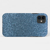 Misty Blue Glitzer Case-Mate iPhone Hülle (Rückseite (Horizontal))
