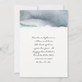 Misty Blue Gray Ocean Watercolor Brautparty Einladung (Rückseite)