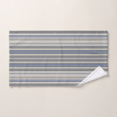 Misty Blue Gray Stripes Badhandtuch Set (Handtuch)