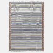 Misty Blue Gray Stripes Decke (Vorderseite Vertikal)
