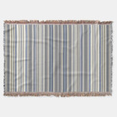 Misty Blue Gray Stripes Decke (Vorderseite)