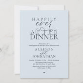 Misty Blue Happily Ever After Dinner Wedding Einladung (Vorderseite)