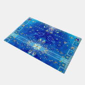 Misty Blue Mexican Art Luxury Deco Fußmatte (Schrägansicht)