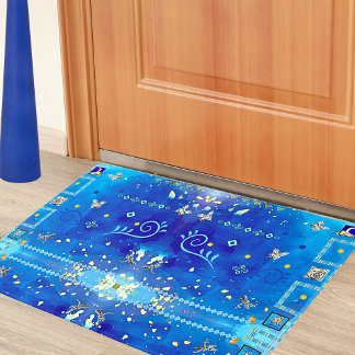 Misty Blue Mexican Art Luxury Deco Fußmatte