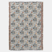 Misty Blue Moderne Boho Bögen Wurfdecke Decke (Vorderseite Vertikal)