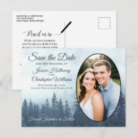 Misty Blue Mountains Oval Foto Save the Date