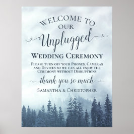 Misty Blue Mountains Unplugged Wedding Zeremony Poster