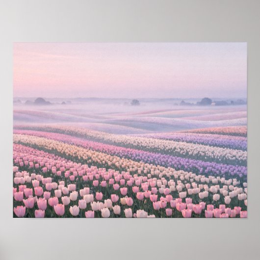 Misty Blue Ocean Horizon Poster - Minimalist Calm (Vorne)