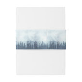 Misty Blue Pine Tree Forest Rustic Wedding Einladungsbanderole (Rückseitenbeispiel)