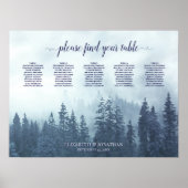 Misty Blue Pines 5 Table Wedding Chart Poster (Vorne)