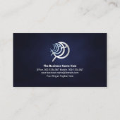 Misty Blue Sea Grunge Silver Yacht Game Fishing Visitenkarte (Rückseite)