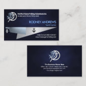 Misty Blue Sea Grunge Silver Yacht Game Fishing Visitenkarte (Vorne/Hinten)