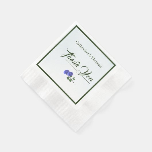 Misty Blue und Grünbuch Napkin Serviette (Ecke)